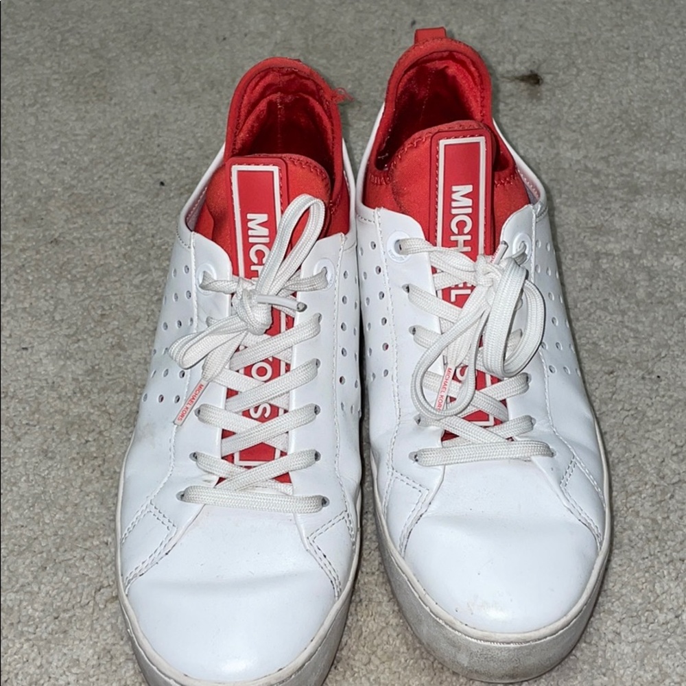 Michael Kors red and white sneaker
